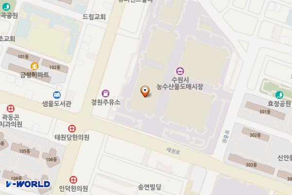 농수산시장 위치 지도 — 경기도 수원시 권선구 세권로 243