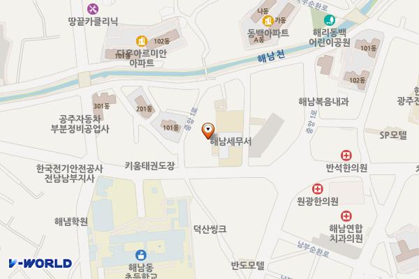 해리 공영주차장(해담은1차아파트) 위치 지도 — 전남광주통합특별시 해남군 해남읍 해리 439-3