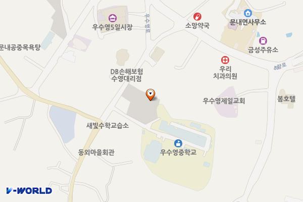 문내면 공영주차장(우수영중학교 옆) 위치 지도 — 전남광주통합특별시 해남군 문내면 동외리 884-2