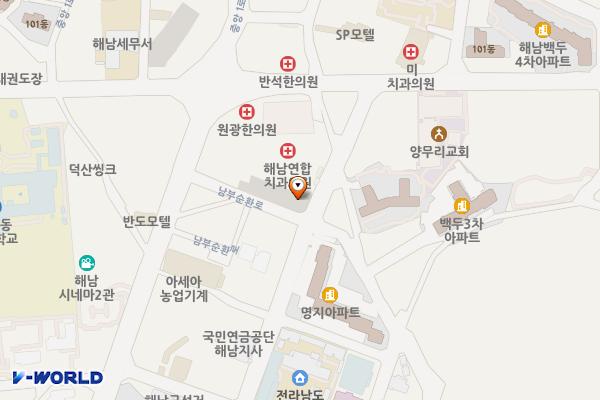 해남종합터미널 뒤(임차주차장) 위치 지도 — 전남광주통합특별시 해남군 해남읍 해리 678-10