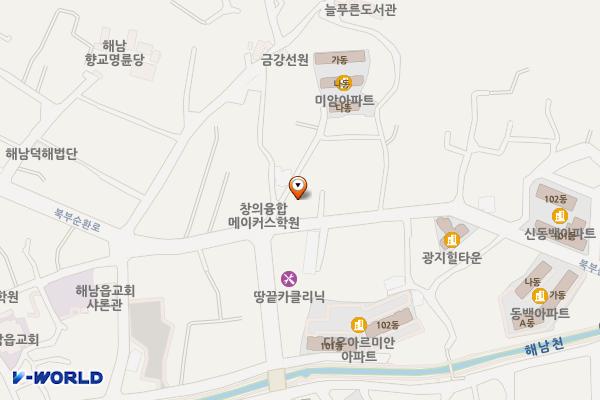 미암사거리(임차주차장) 위치 지도 — 전남광주통합특별시 해남군 해남읍 해리 524-2