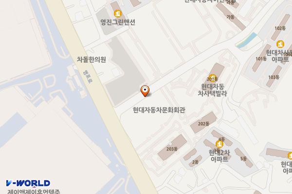현대자동차문화회관 위치 지도 — 울산광역시 북구 양정동 523-5