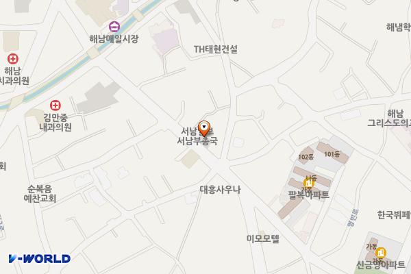 해남축협 앞(임차주차장) 위치 지도 — 전남광주통합특별시 해남군 해남읍 평동리 19