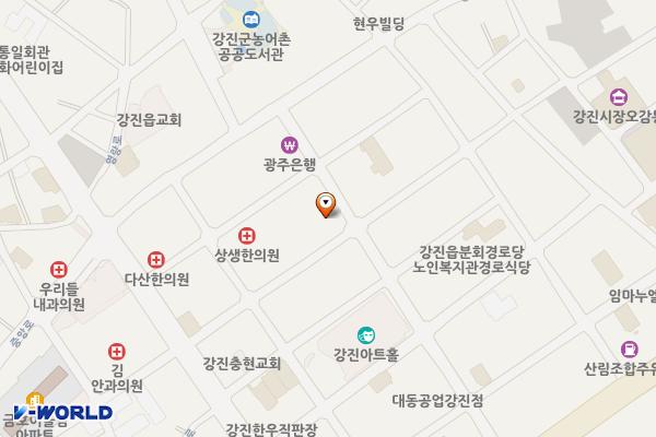 제5공영주차장(남문주차장) 위치 지도 — 전남광주통합특별시 강진군 강진읍 남성리 18-11