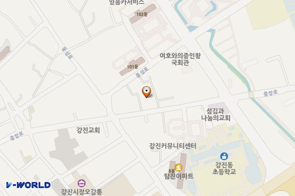 제4공영주차장(냉동공장주차장) 위치 지도 — 전남광주통합특별시 강진군 강진읍 동성리 237-2