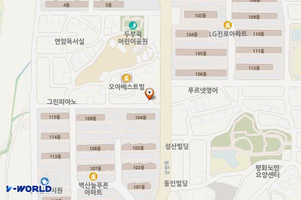 벽산아파트 이면 위치 지도 — 울산광역시 북구 연암동 1097-5