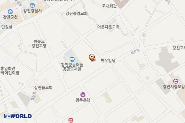 제3공영주차장(극장통주차장) 위치 지도 — 전남광주통합특별시 강진군 강진읍 남성리 55-3