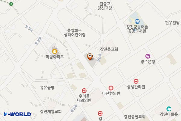 제1공영주차장(로터리주차장) 위치 지도 — 전남광주통합특별시 강진군 강진읍 남성리 164