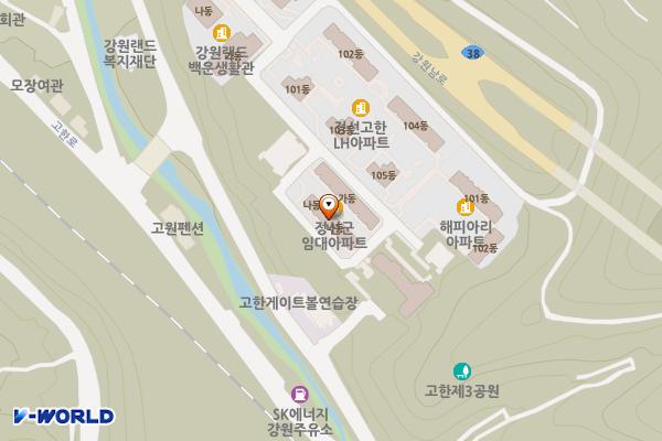 고한시네마 주차타워 위치 지도 — 강원특별자치도 정선군 고한읍 고한리 63-40