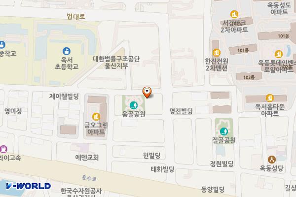 옥동구법원부지 위치 지도 — 울산광역시 남구 법대로14번길 34