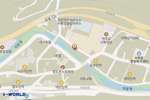사북청소년장학센터앞 주차장 위치 지도 — 강원특별자치도 정선군 사북읍 사북리 345-7