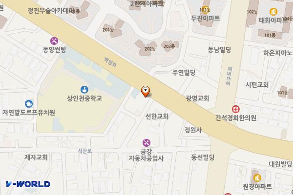 백범 위치 지도 — 인천광역시 남동구 백범로 277 (간석동)