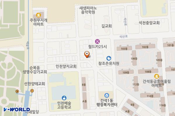 양지제2호(정기차량전용) 위치 지도 — 인천광역시 남동구 구월로125번길 64-4(간석동)