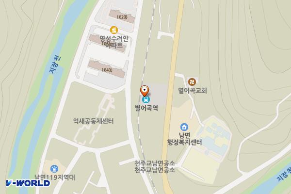 별어곡역 앞 주차장 위치 지도 — 강원특별자치도 정선군 남면 문곡리 127-14