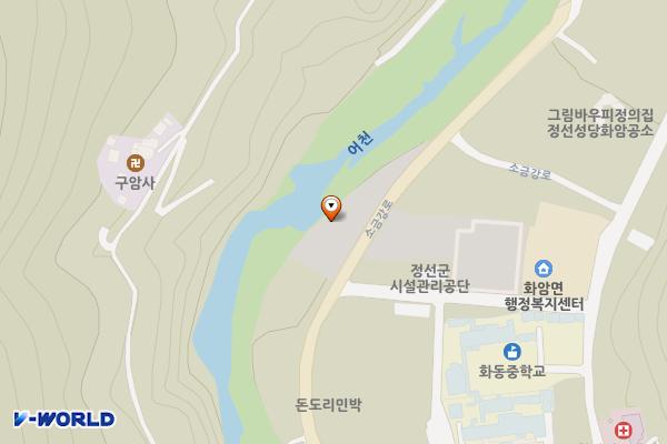 용마소 하천변 위치 지도 — 강원특별자치도 정선군 화암면 화암리 1108