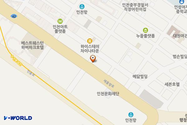 제물량로제2노상주차장 위치 지도 — 인천광역시 중구 제물량로206번길 2(해안동3가)