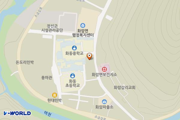 화암우체국 옆 위치 지도 — 강원특별자치도 정선군 화암면 화암리 376-1