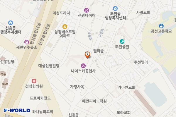 도원로제1노상주차장 위치 지도 — 인천광역시 중구 도원로 23(선화동)