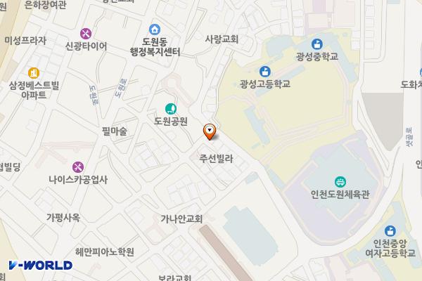 참외전로244번길제1노상주차장 위치 지도 — 인천광역시 중구 참외전로244번길 42(도원동, 영산빌라)