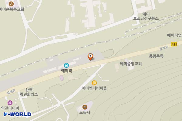 예미역 옆 (철도청 임대) 위치 지도 — 강원특별자치도 정선군 신동읍 예미리 200-10