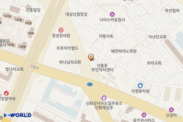 매소홀로노상주차장 위치 지도 — 인천광역시 중구 도원로 3-9(신흥동3가)