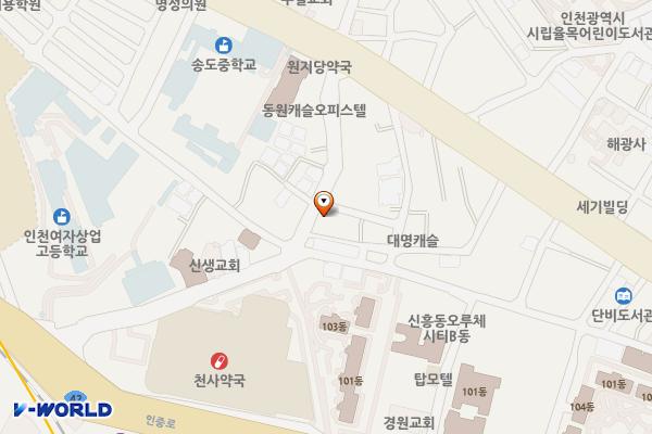 제물량로113번길제2노상주차장 위치 지도 — 인천광역시 중구 인중로144번길 54-2(신흥동1가)