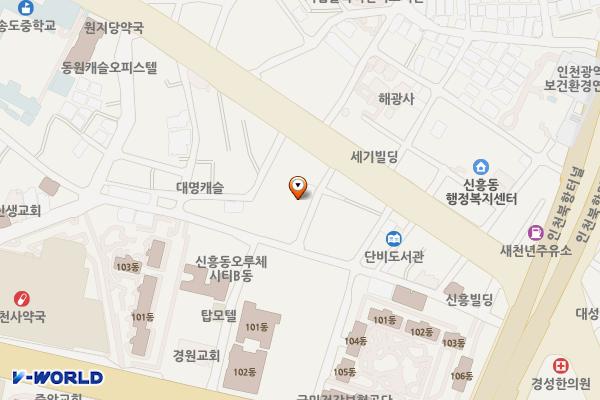 제물량로95번길노상주차장 위치 지도 — 인천광역시 중구 제물량로95번길 8(신흥동1가)