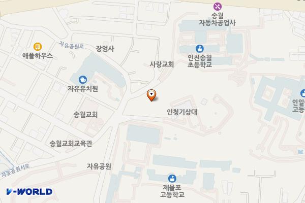 자유공원서로노상주차장 위치 지도 — 인천광역시 중구 자유공원서로 57(전동)