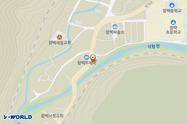 함백우체국 앞 공영주차장 위치 지도 — 강원특별자치도 정선군 신동읍 조동리 199-21