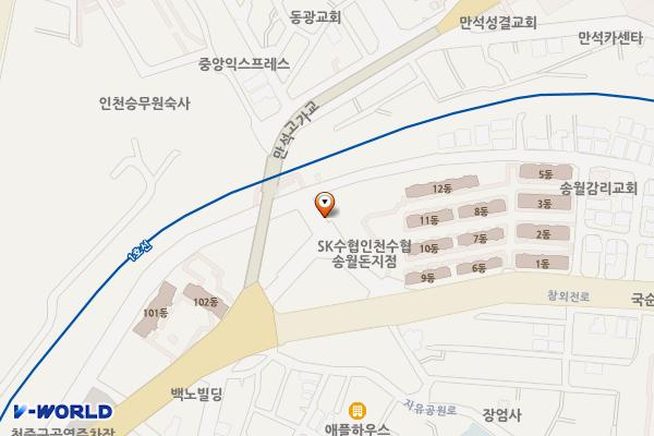 참외전로13번길노상주차장 위치 지도 — 인천광역시 중구 참외전로13번길 18(송월동1가)