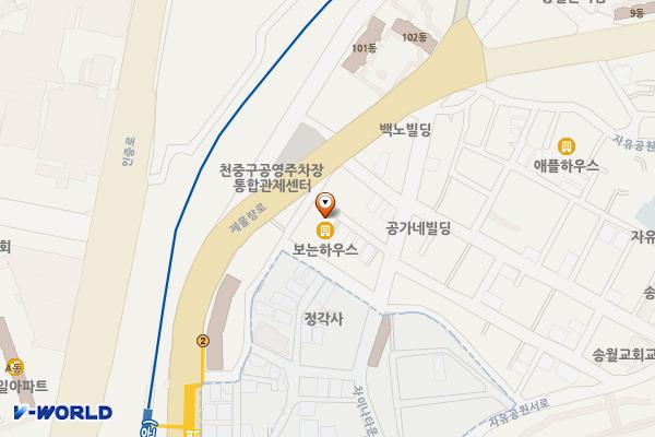 자유공원서로37번길제1노상주차장 위치 지도 — 인천광역시 중구 자유공원서로37번길 55-2(송월동2가)