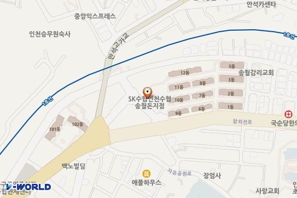 참외전로27번길노상주차장 위치 지도 — 인천광역시 중구 참외전로 13(송월동1가, 송월아파트)