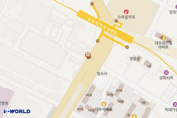 인하대병원사거리공영주차장 위치 지도 — 인천광역시 중구 아암대로 12(신흥동3가)