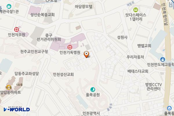 기독병원뒤공영주차장 위치 지도 — 인천광역시 중구 율목동 231-29