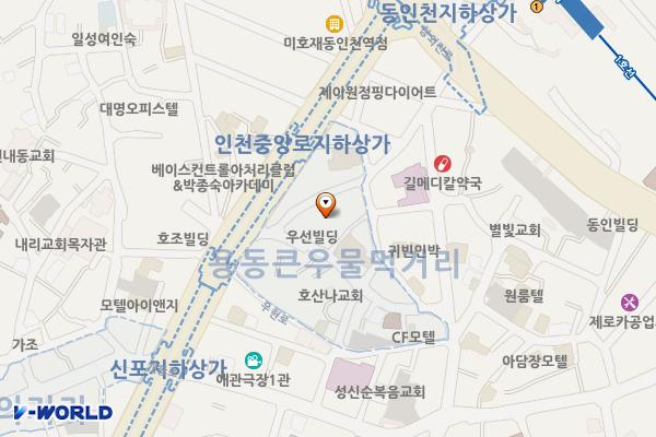 용동공영주차장 위치 지도 — 인천광역시 중구 용동 177-1