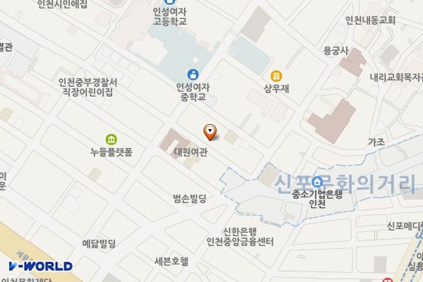 신포로35번길제3노상주차장 위치 지도 — 인천광역시 중구 신포로39번길 15(송학동3가)