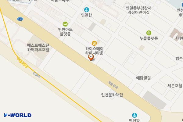 제물량로제1노상주차장 위치 지도 — 인천광역시 중구 제물량로 208(해안동2가)
