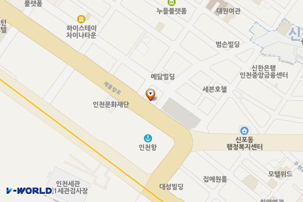 개항로제1노상주차장 위치 지도 — 인천광역시 중구 제물량로 190(해안동4가)