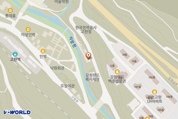 강원랜드사무실 옆(우측) 위치 지도 — 강원특별자치도 정선군 고한읍 고한리 274-12