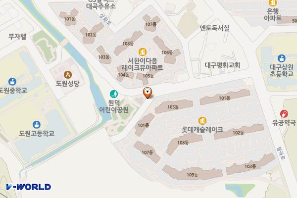도원동 마을공영주차장 위치 지도 — 대구광역시 달서구 도원동 668-10