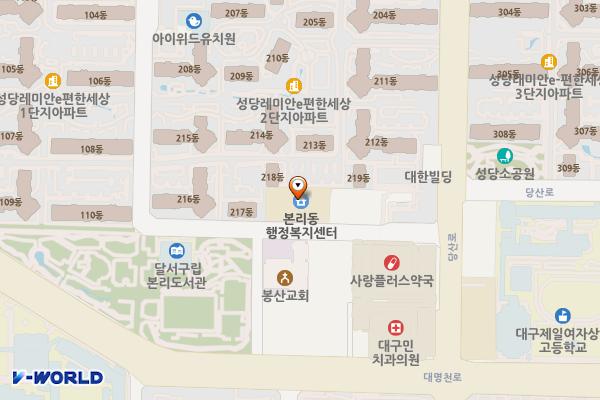 달서시장 공영주차장 위치 지도 — 대구광역시 달서구 본리동 110-4