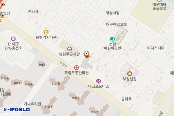 월촌역시장 공영 주차장(구 송현주공시장) 위치 지도 — 대구광역시 달서구 송현동 1949-21