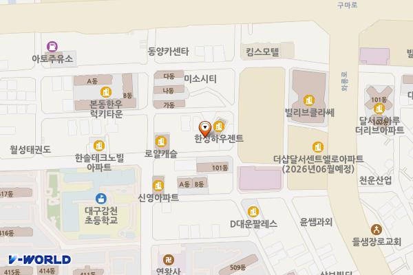 본동 3공영주차장 위치 지도 — 대구광역시 달서구 본동 875