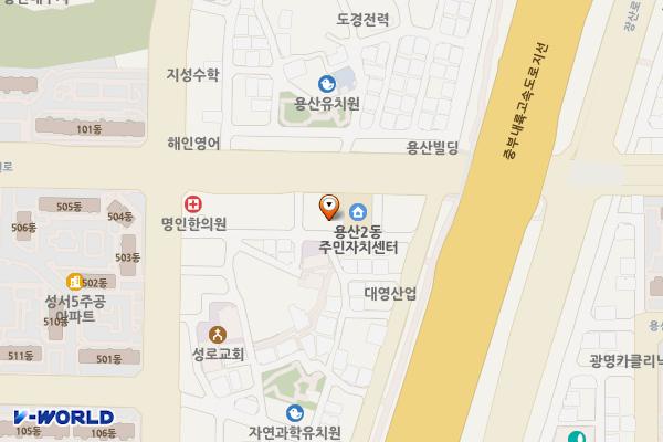 용산2동 3공영주차장 위치 지도 — 대구광역시 달서구 용산동 499-13