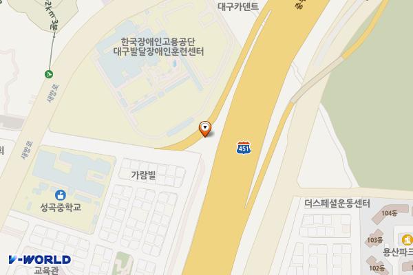 용산2동 2공영주차장 위치 지도 — 대구광역시 달서구 용산동 16-1