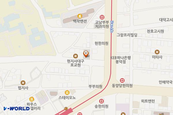 영대병원정문 노상공영주차장 위치 지도 — 대구광역시 남구 중앙대로 29길