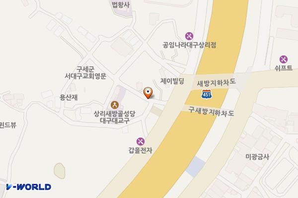 새방로27길인근 노상공영주차장 위치 지도 — 대구광역시 서구 새방로27길 6(상리동)