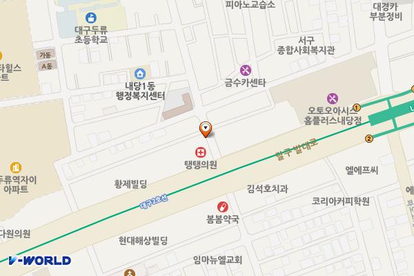 대구N타워 인근 위치 지도 — 대구광역시 서구 달구벌대로361길 3