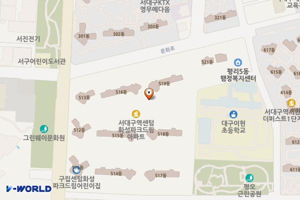 국채보상로39길인근 노상공영주차장 위치 지도 — 대구광역시 서구 평리동 1650