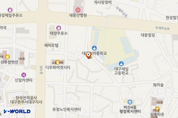 대구제일고등학교 인근 위치 지도 — 대구광역시 서구 국채보상로78길 12